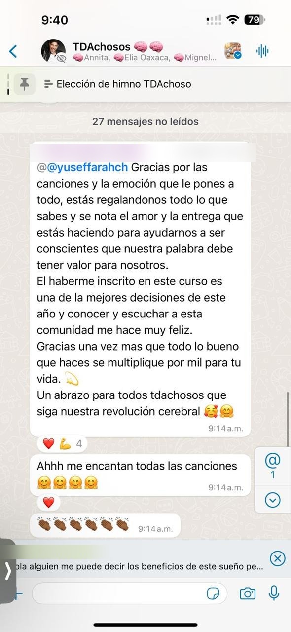 Testimonio de WhatsApp