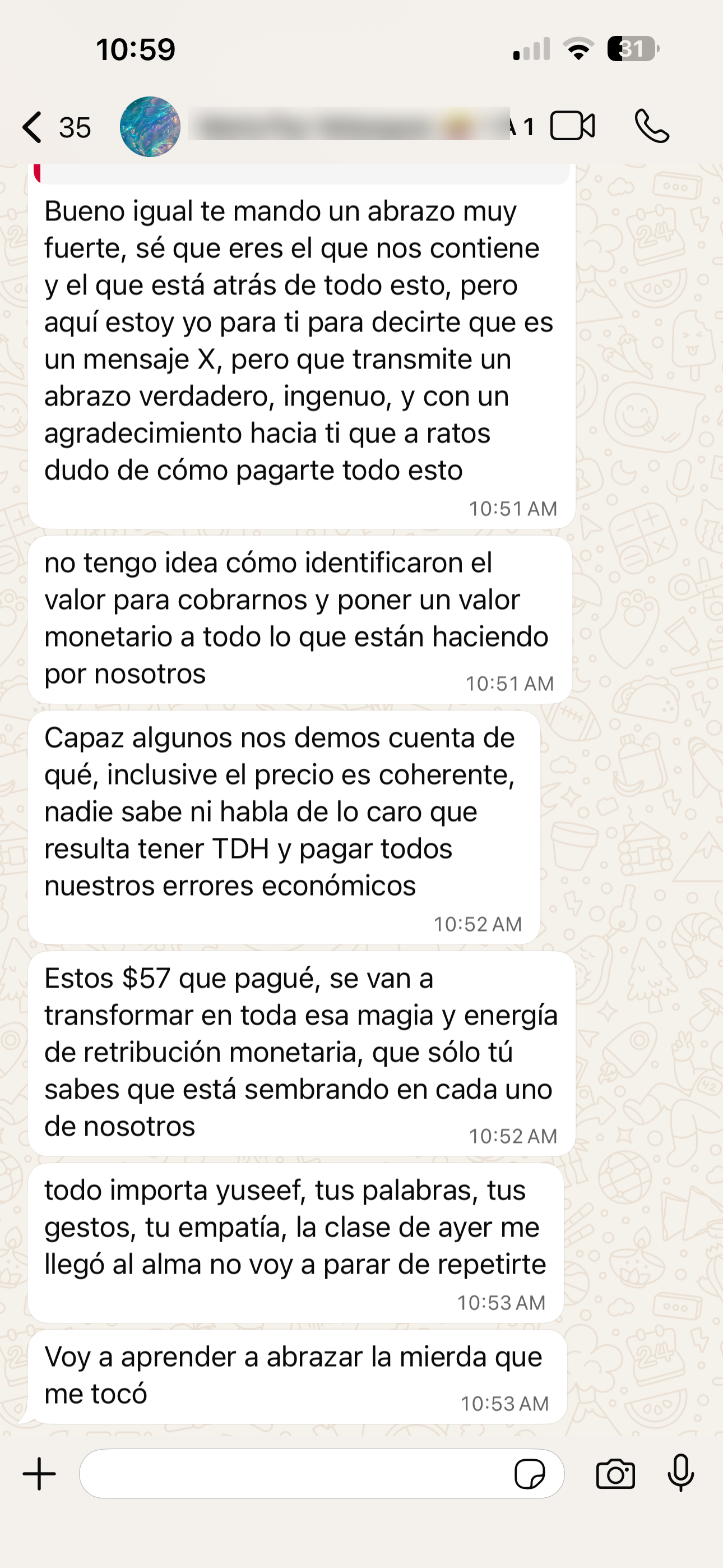 Testimonio de WhatsApp