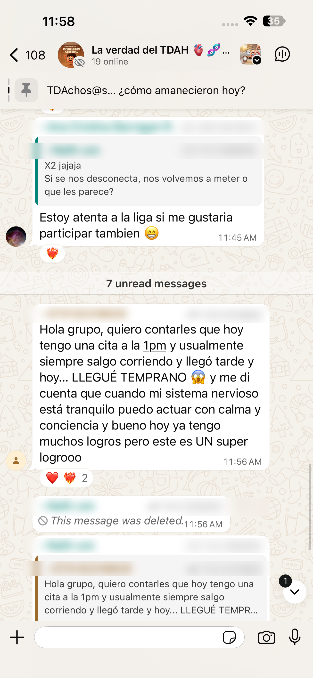 Testimonio de WhatsApp
