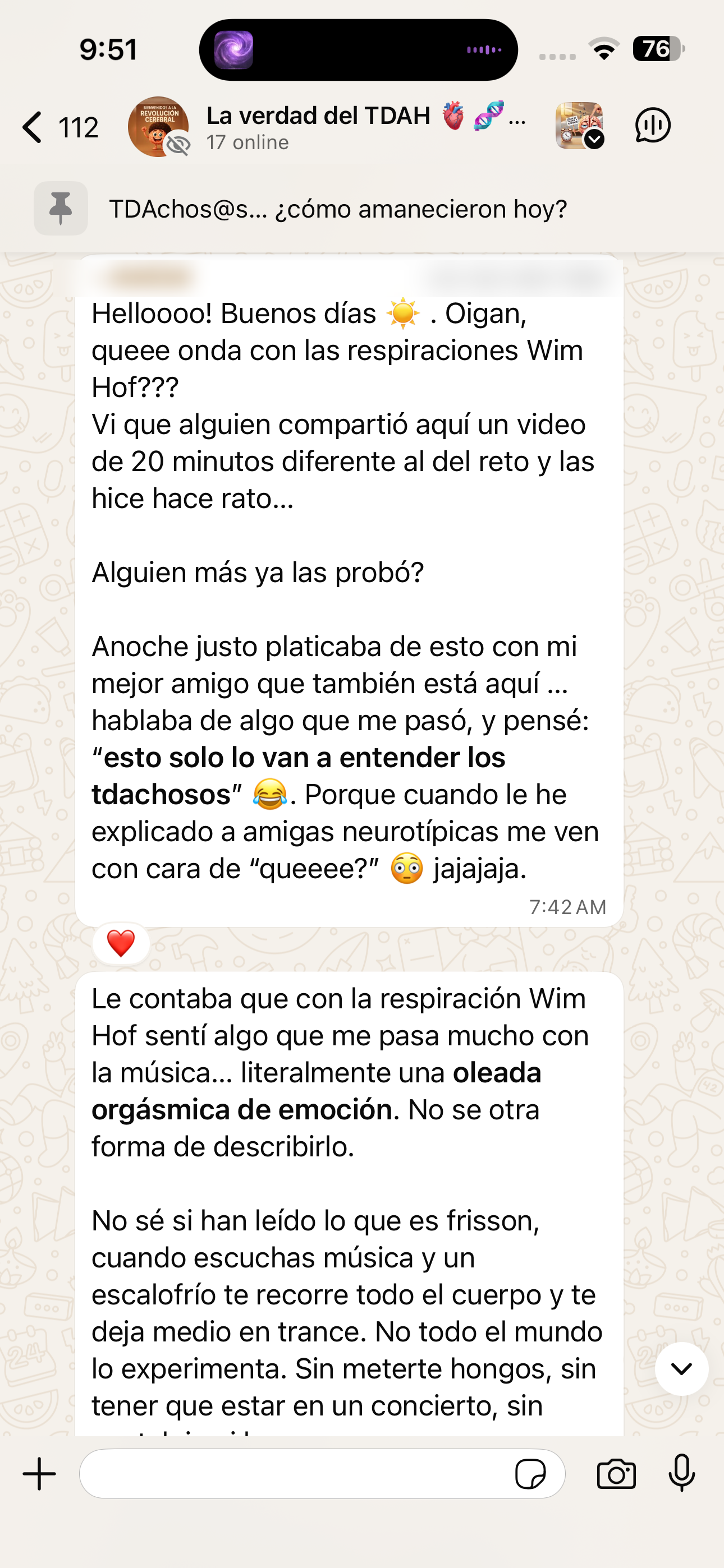 Testimonio de WhatsApp