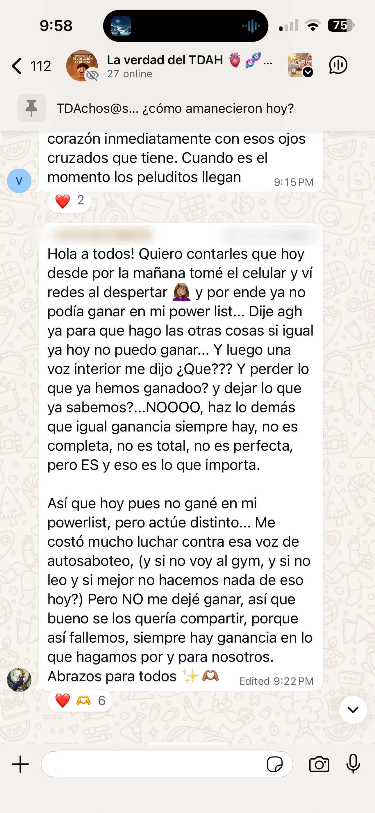 Testimonio de WhatsApp
