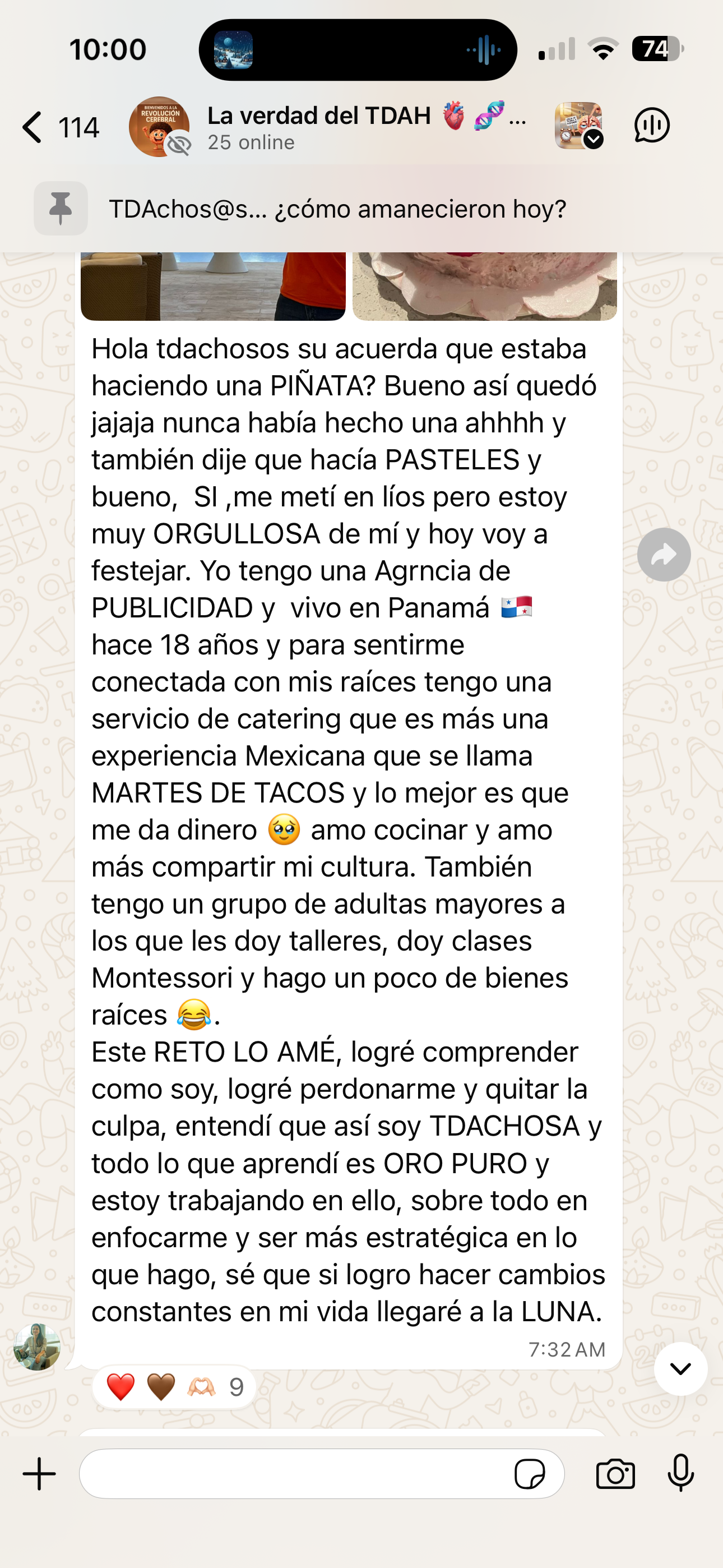 Testimonio de WhatsApp