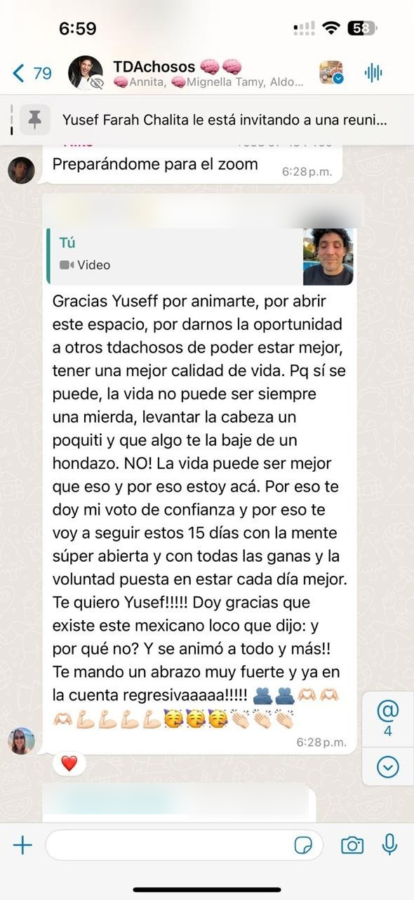 Testimonio de WhatsApp