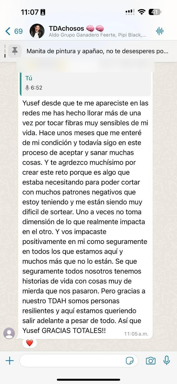 Testimonio de WhatsApp